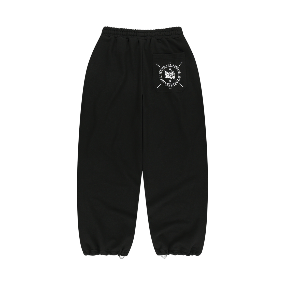 BLSMPLN01BK Brownbreath Stamp Tag Wide Sweatpants Black