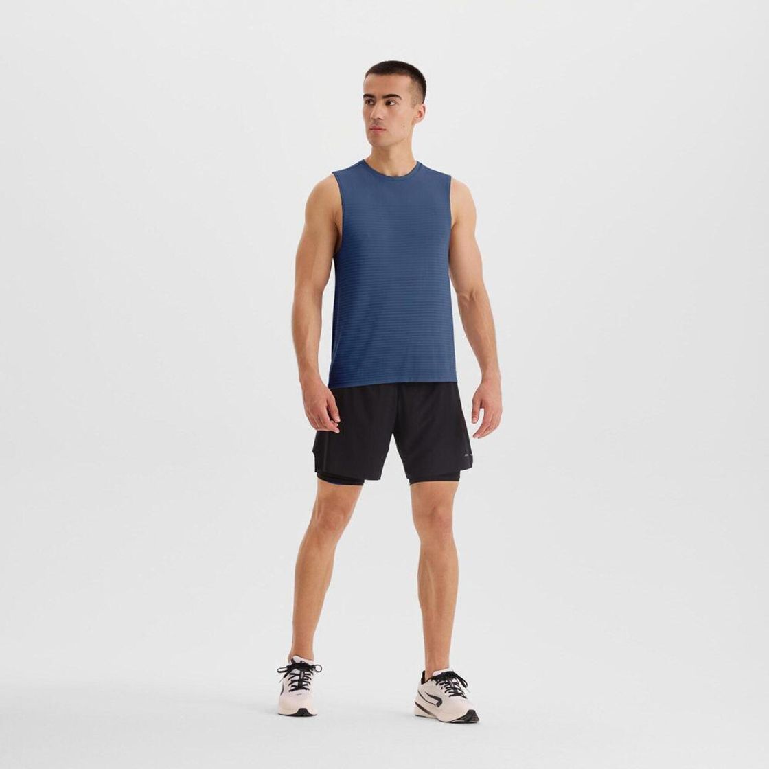 데카트론 남성 러닝 심리스 싱글렛 컴포트 500 어비스 블루(DECATHLON Men's Running Seamless Singlet Comfort 500 Abyss Blue) - 3