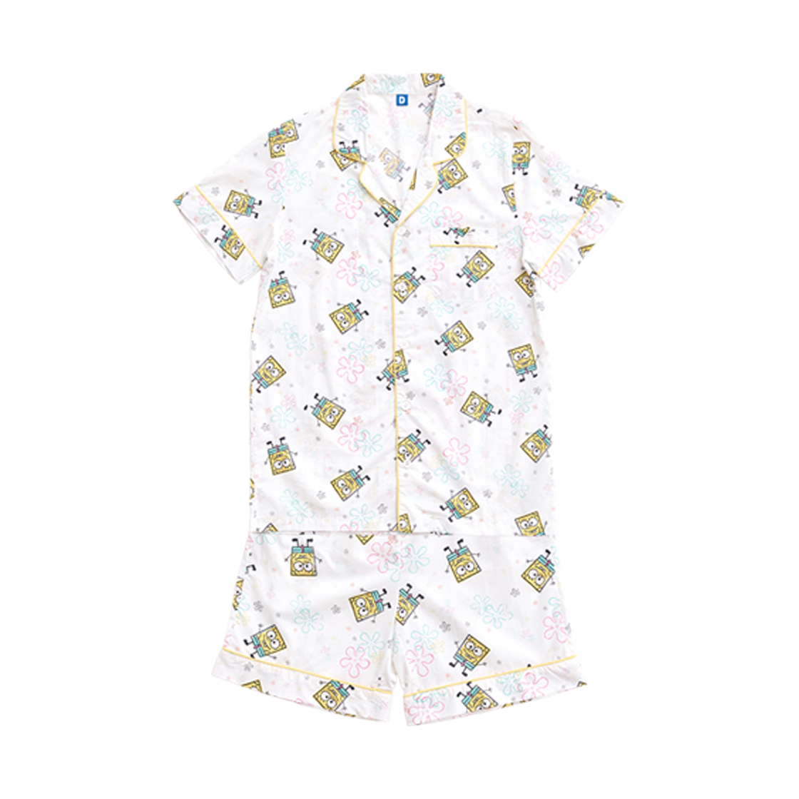 댄꼼마 x 스폰지밥 그래픽 패턴 반팔 잠옷(DANCOMMA x SpongeBob SquarePants Graphic Pattern Short Sleeve Pajama Set)