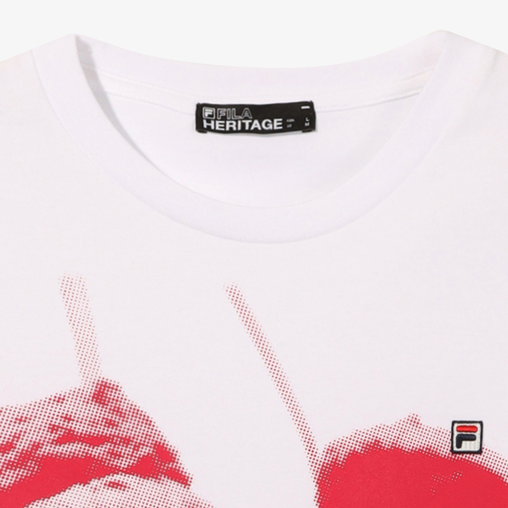 [6% 적립] 휠라 HERITAGE COLLECTION 오버핏 피케 반팔티 화이트([6% 적립] FILA HERITAGE COLLECTION Front Big Graphic T-Shirt White) - 4