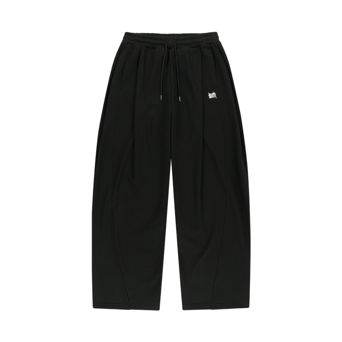 브라운브레스 태그 투턱 와이드 스웨트팬츠 블랙(Brownbreath Tag Two Tuck Wide Sweat Pants Black)