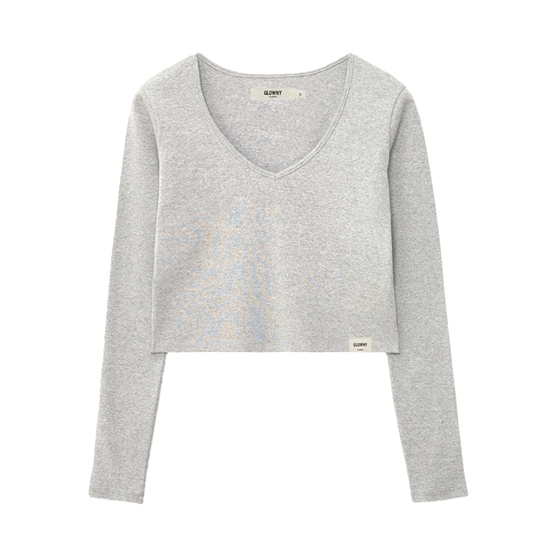 (W) 글로니 G 클래식 브이넥 롱슬리브 멜란지 그레이((W) Glowny G Classic V-Neck Long Sleeve Melange Gray)