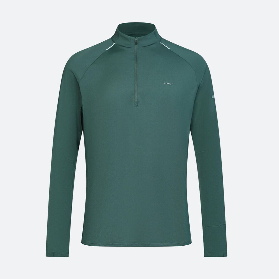 데카트론 남성 하프집 러닝 긴팔 티 런 드라이 500 스모크 그린(DECATHLON Men’s Half-Zip Running Long-Sleeved T-Shirt Run Dry 500 Smoke Green) - 4