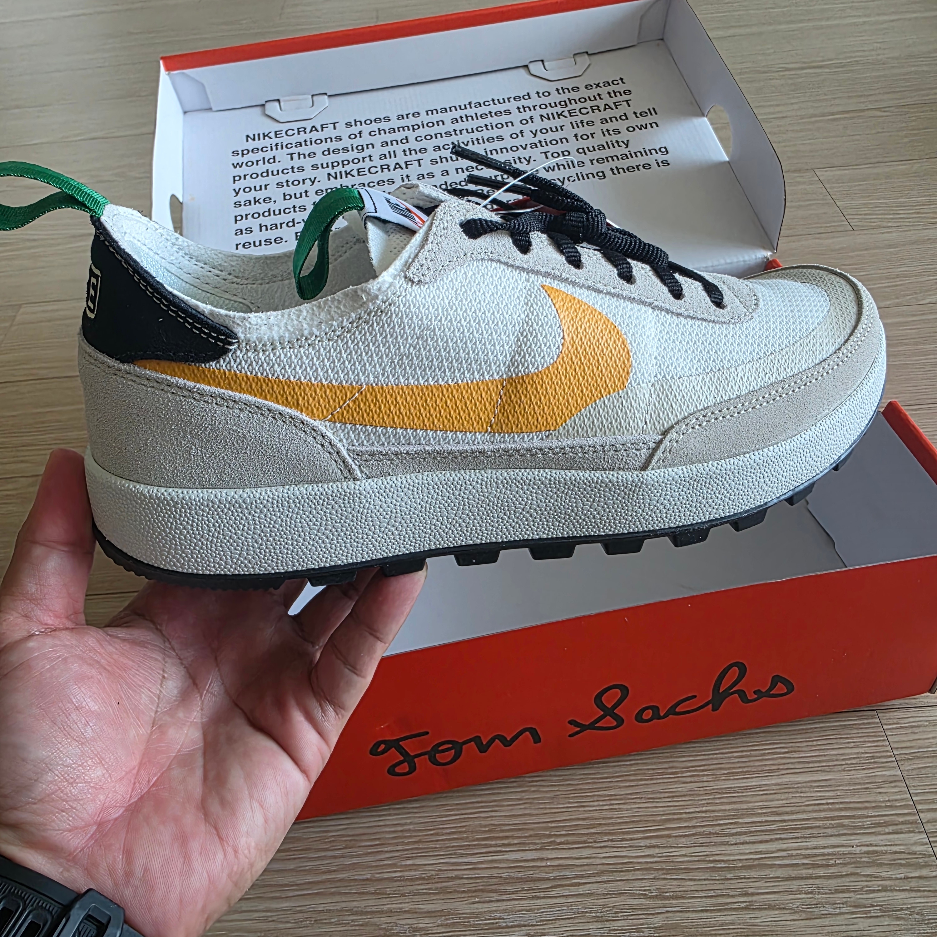 Nike x Tom Sachs General Purpose Shoe Pine Green University Gold 착용 스타일 - 2