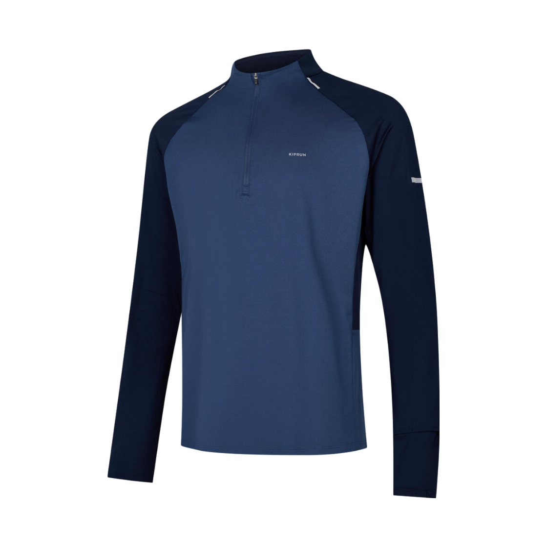 데카트론 남성 하프집 러닝 긴팔 티 런 드라이 500 스틸 블루(DECATHLON Men’s Half-Zip Running Long-Sleeved T-Shirt Run Dry 500 Steel Blue)