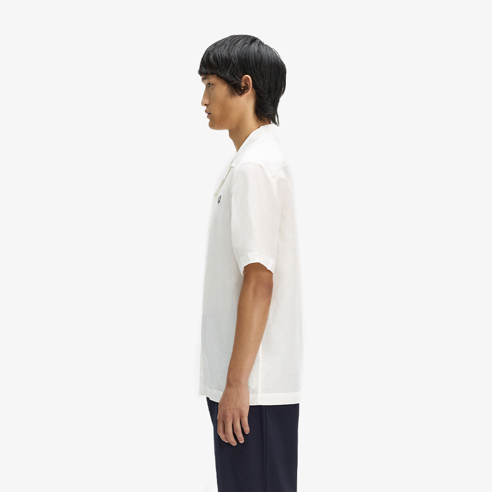 프레드페리 리넨 블렌드 리비어 칼라 셔츠 스노우 화이트(Fred Perry Linen Blend Revere Collar Shirt Snow White) - 2