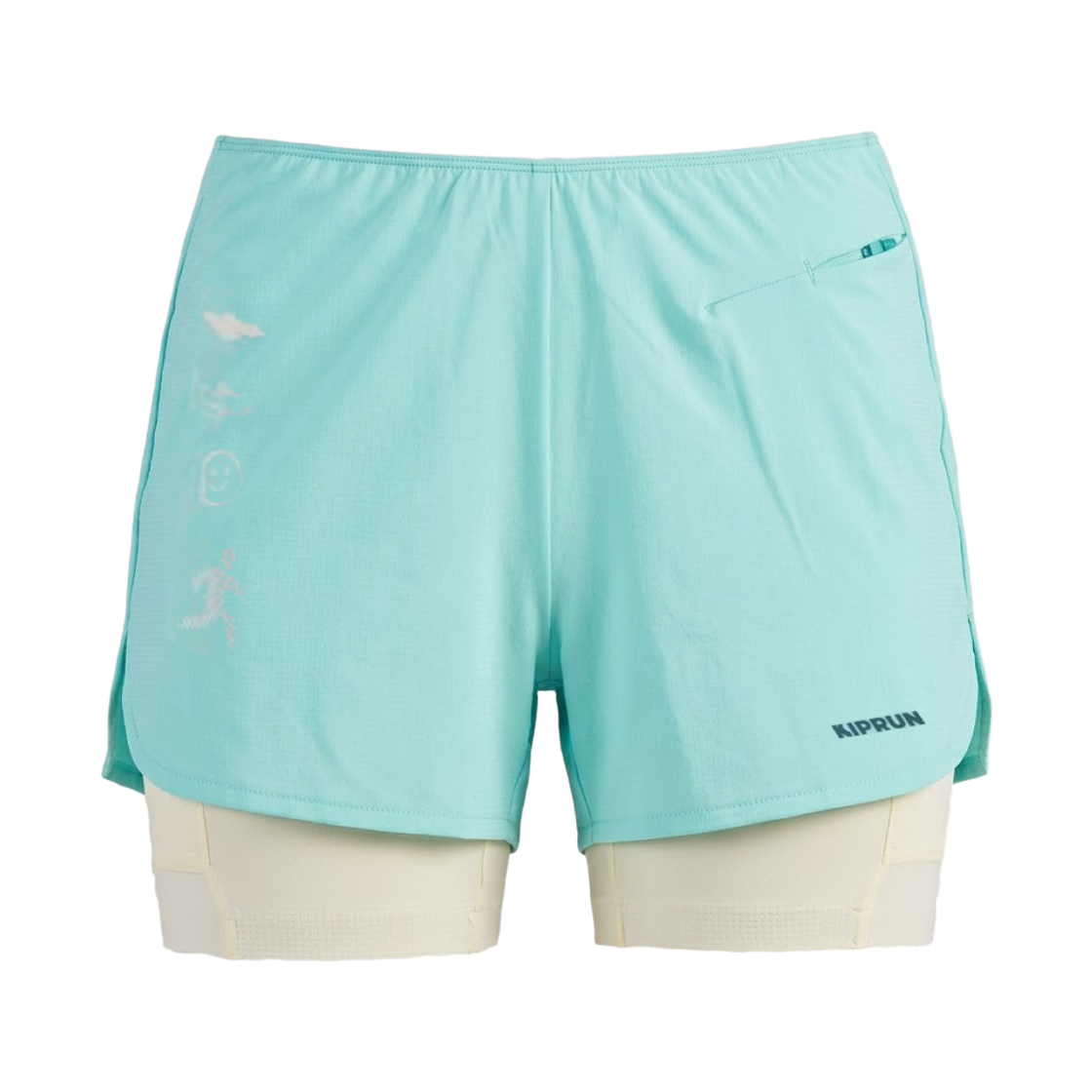 데카트론 여성 3인치 러닝 투인원 쇼츠 런 500 라군 블루(DECATHLON Kiprun Women's Running 2in1 Shorts Run 500 Lagoon Blue)