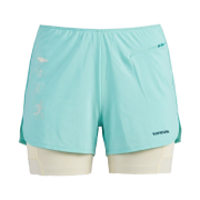 DECATHLON Kiprun Women's Running 2in1 Shorts Run 500 Lagoon Blue