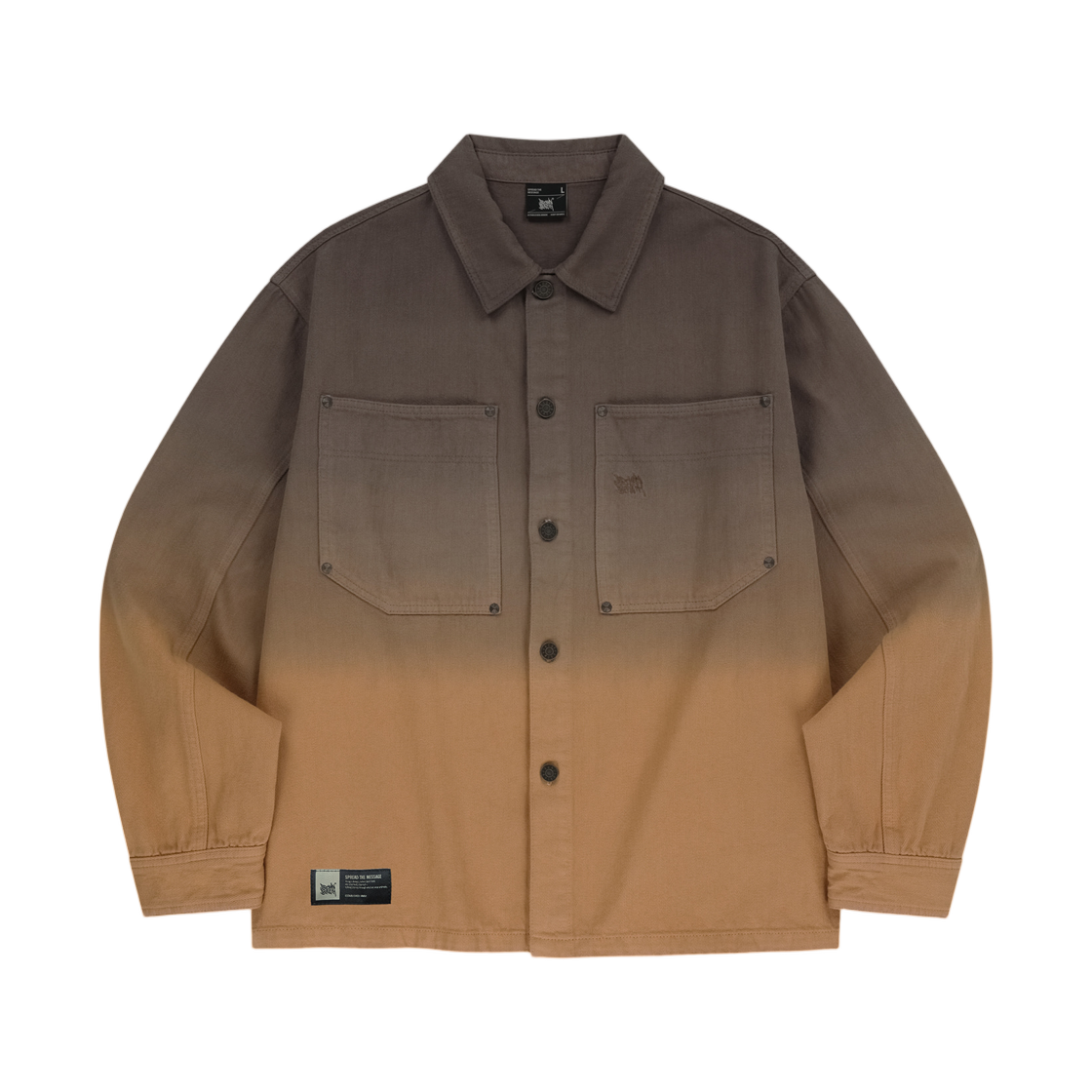 BLSMSH004BR Brownbreath Washed Denim Shirket Brown