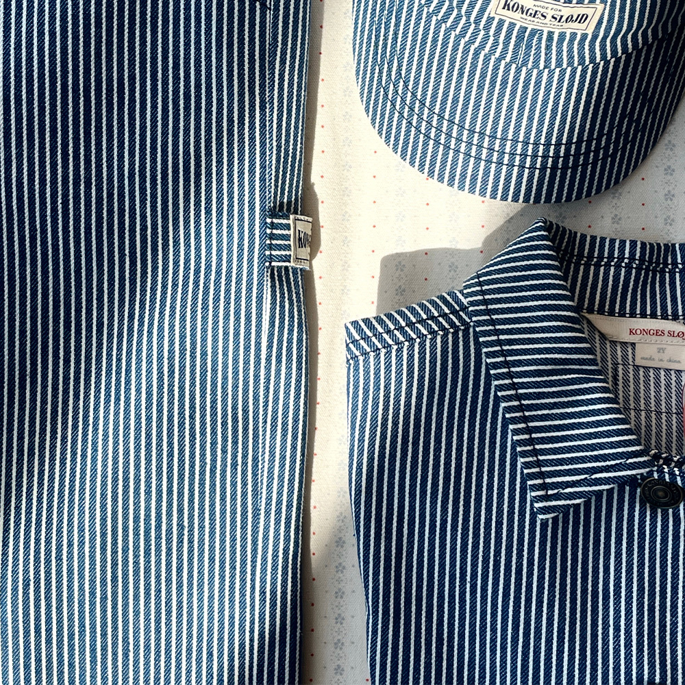 콩제슬래드 룩 셔츠 자켓 블루(Konges Sløjd Luc Shirt Jacket Gots Blue Stripe) - 3