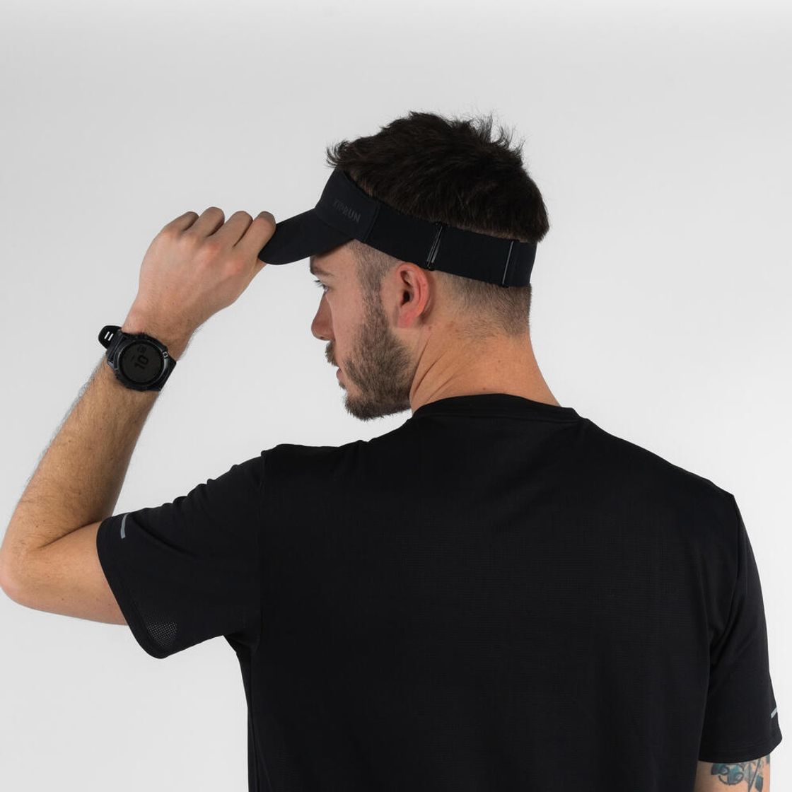 데카트론 러닝 바이저 선캡 모자 V2 스모크 블랙(DECATHLON Running Visor V2 Smoke Black) - 3