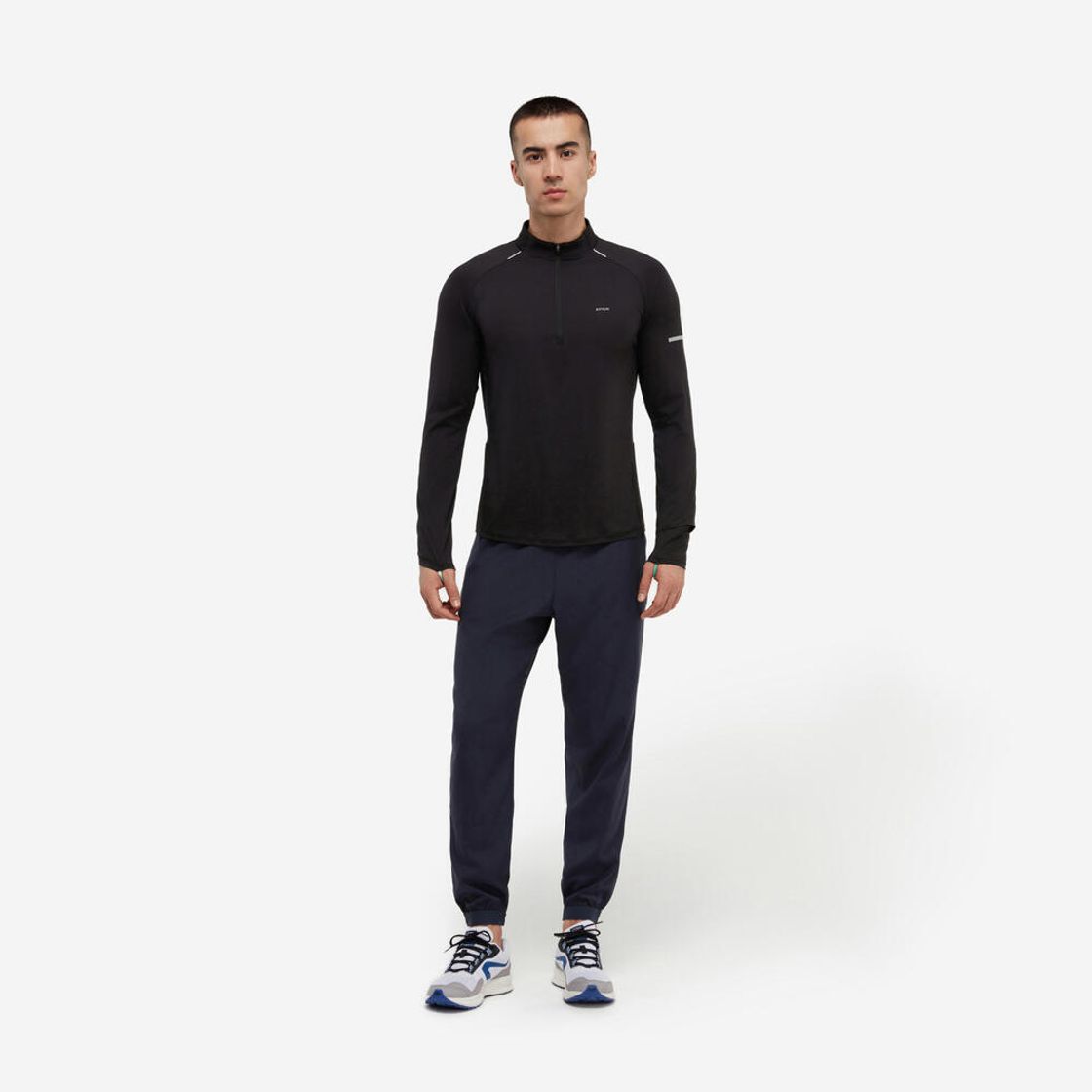 데카트론 남성 하프집 러닝 긴팔 티 런 드라이 500 스모크 블랙(DECATHLON Men's Half-Zip Running Long-Sleeved T-Shirt Run Dry 500 Smoke Black) - 5