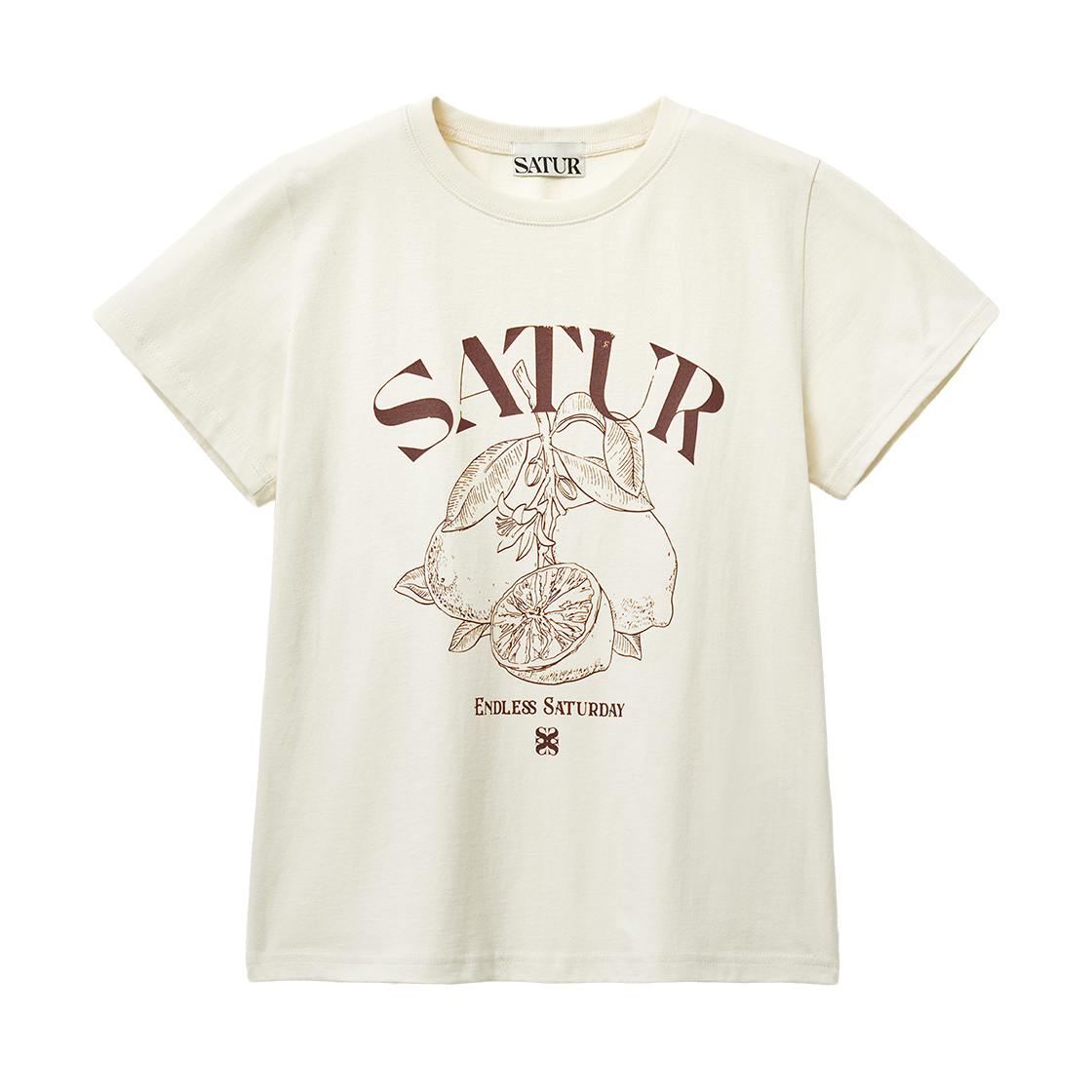 세터 우먼 카프리 시트론 드로잉 썸머 그래픽 반팔 티셔츠 버건디