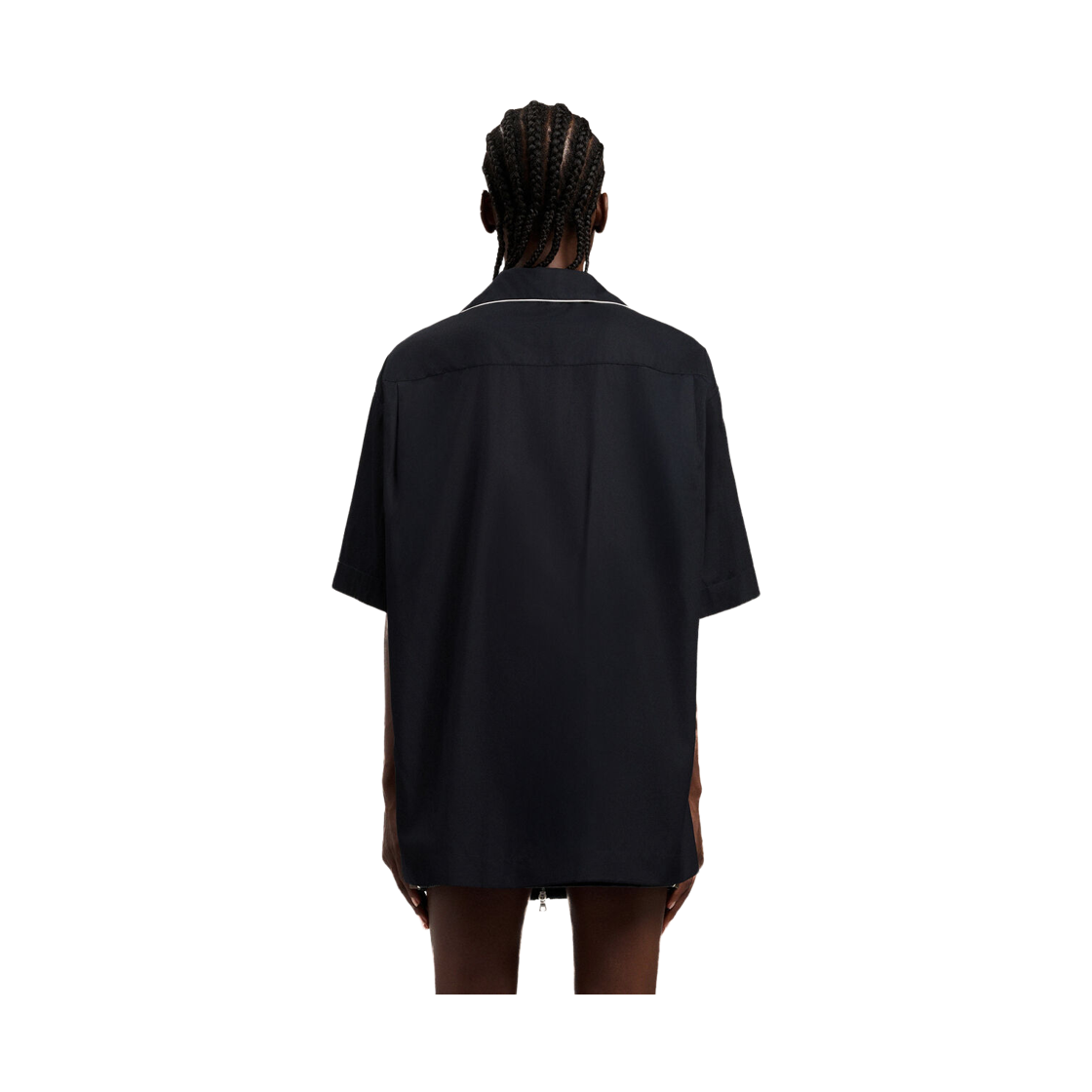 팜엔젤스 커브드 로고 볼링 셔츠 - 블랙 오프 화이트(Palm Angels Curved Logo Bowling Shirt - Black Off White) - 4