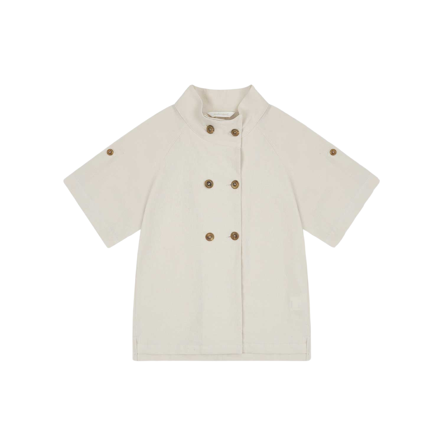 사파리스팟 1/2 더블 브레스티드 린넨 하프 셔츠 아이보리(Safarispot 1/2 Double Breasted Linen Half Shirt Ivory)