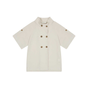 Safarispot 1/2 Double Breasted Linen Half Shirt Ivory