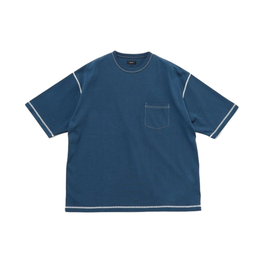 11-04-1437-120 Beams Back Stitch Loose T-Shirt Navy