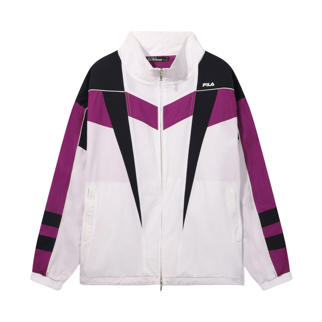 [6% 적립] 휠라 HERITAGE COLLECTION 스타컷 오버핏 바람막이 화이트([6% 적립] FILA HERITAGE COLLECTION Starcut Overfit Windbreaker White)