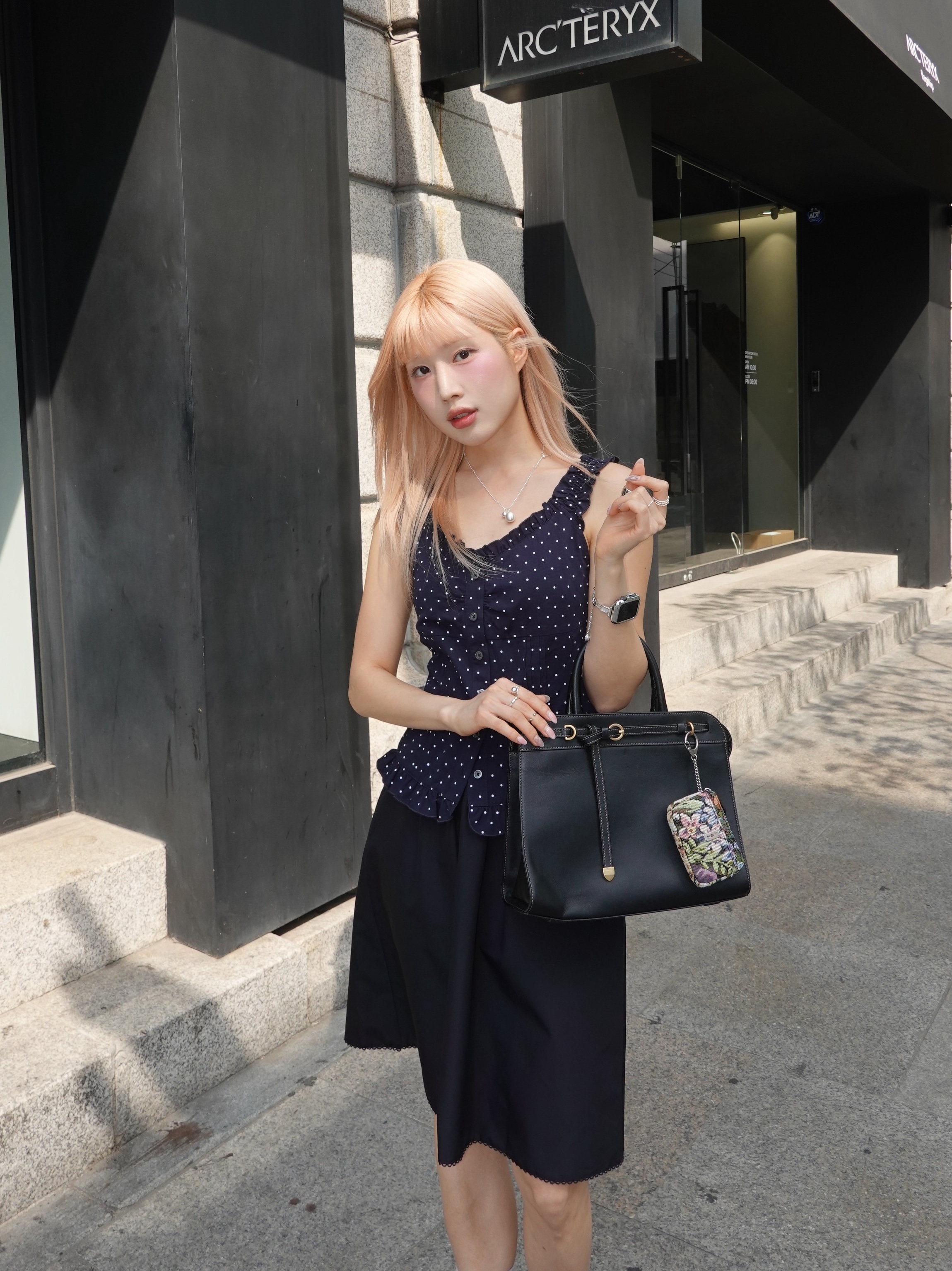 vunque Perfec Compact Key Holder Jacquard Card Wallet Floral 착용 스타일 - 4