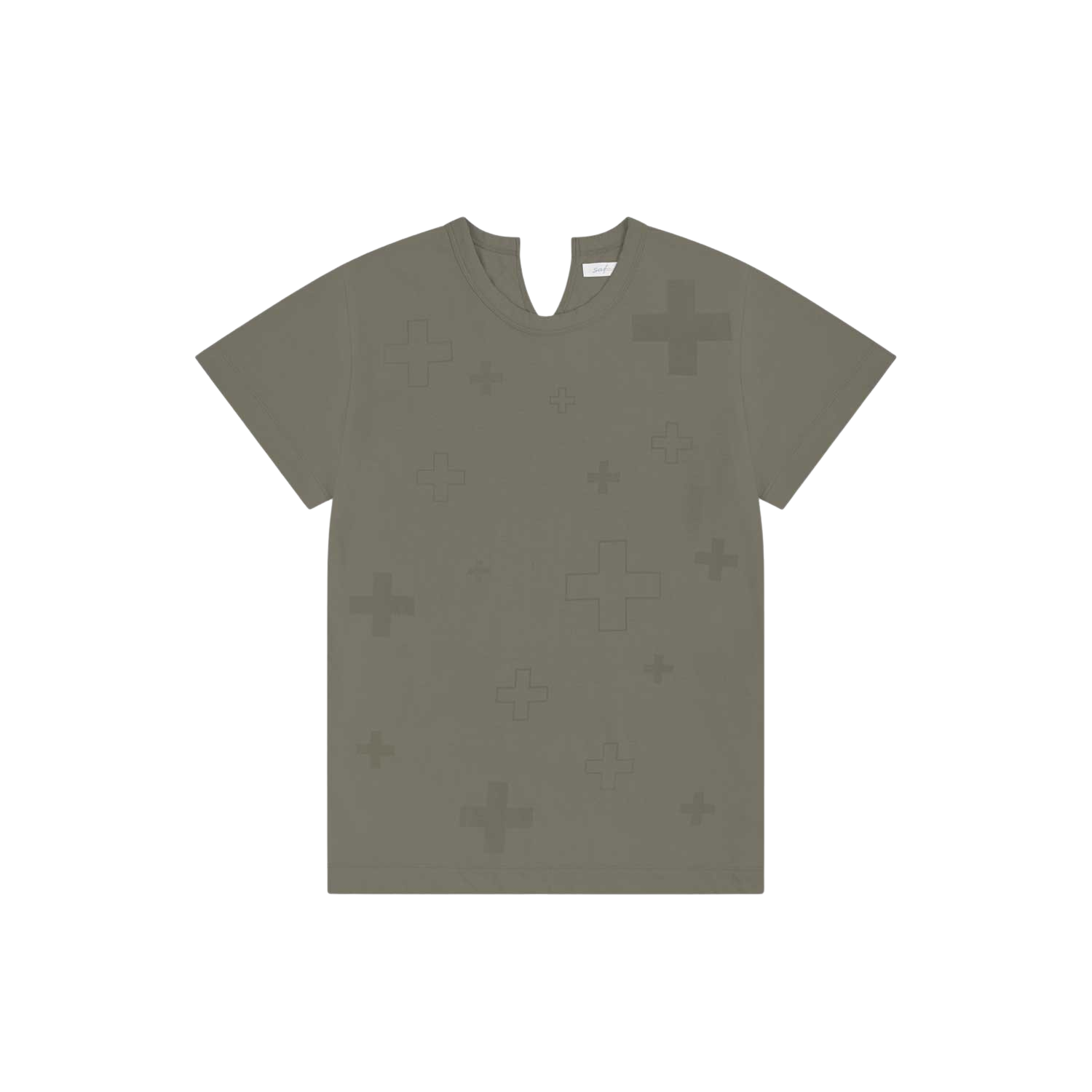사파리스팟 1/2 스플릿 햄 플러스 티셔츠 올리브(Safarispot 1/2 Split Hem Plus T-Shirt Olive)