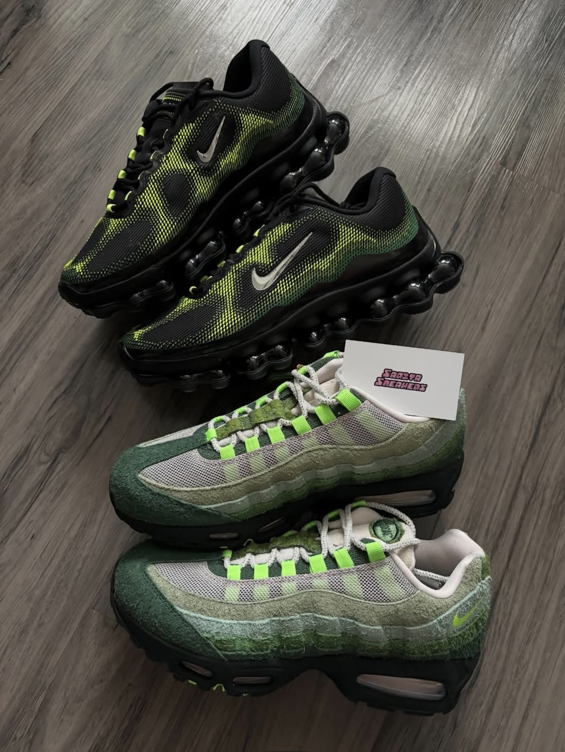 Nike Air Liquid Max Radiant Green and Green Apple, Nike Air Max 95 OG Neon 착용 스타일 - 3