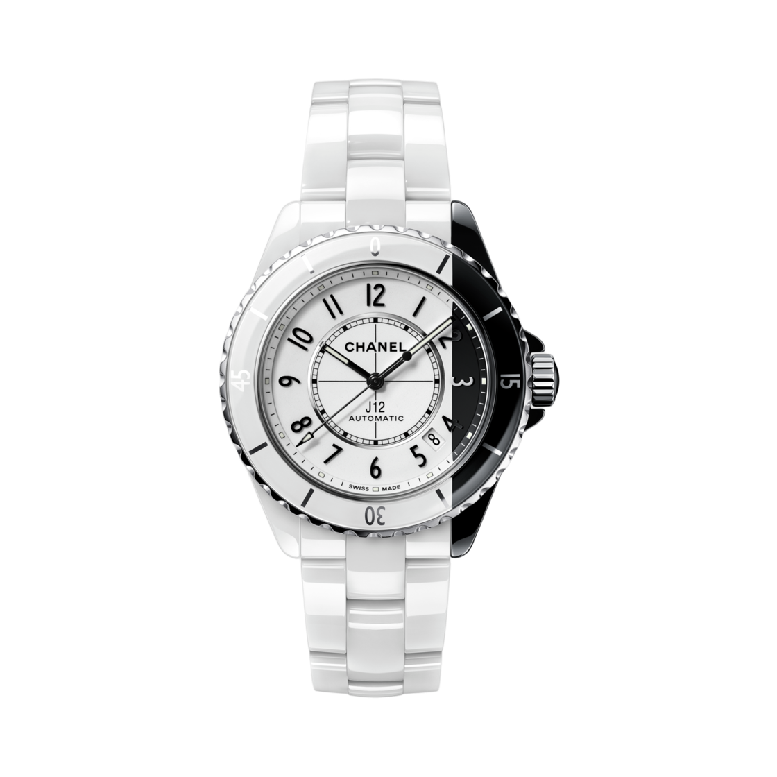 샤넬 J12 패러독스 워치 칼리버 12.1 38mm 화이트 블랙 세라믹 스틸(Chanel J12 Paradox Watch Caliber 12.1 38mm White Black Ceramic Steel)