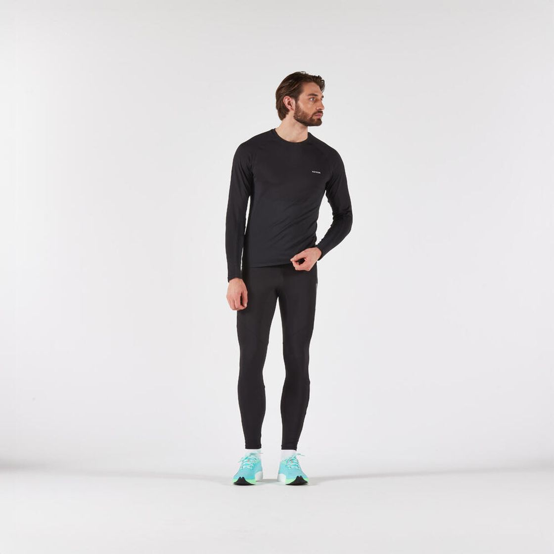 데카트론 남성 러닝 심리스 긴팔 티 런 500 스모크 블랙(DECATHLON Men's Running Seamless Long-Sleeved T-Shirt Run 500 Smoke Black) - 3