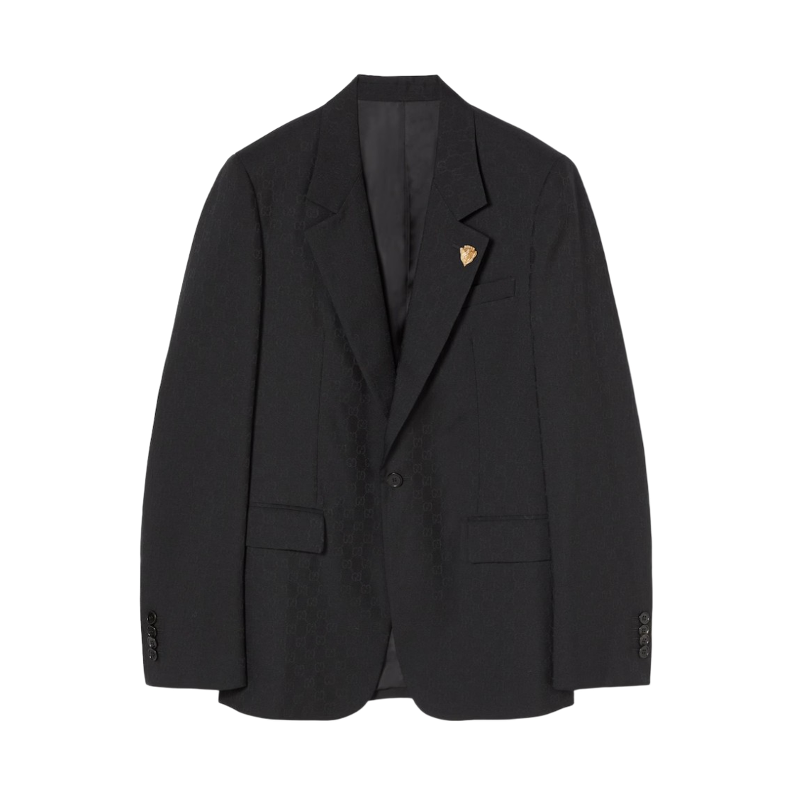 구찌 싱글 브레스티드 GG 울 자켓 블랙(Gucci Single-Breasted GG Wool Jacket Black)