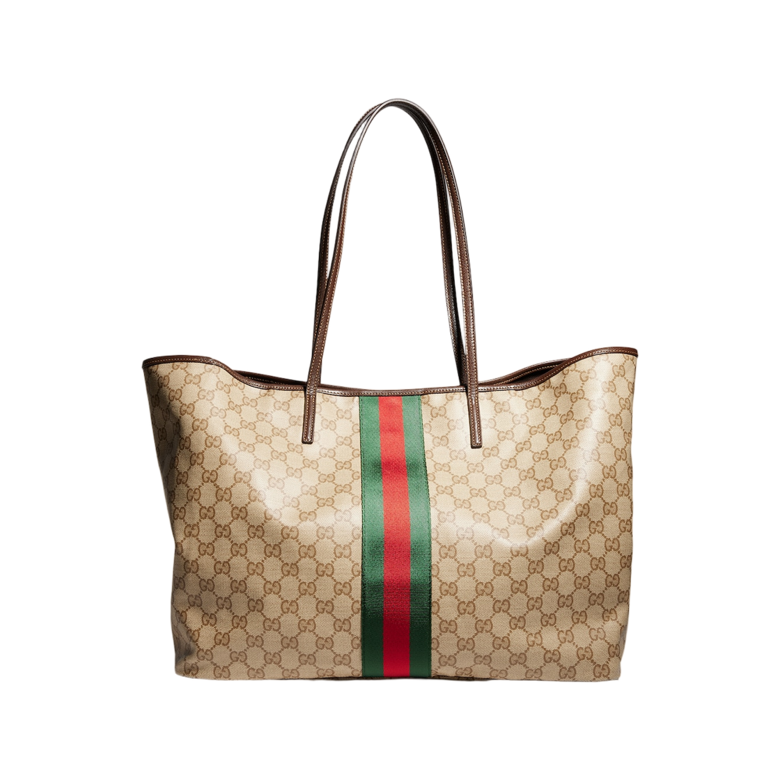 874745-FAF79-8547 Gucci Web Large Tote Bag Sand Brown