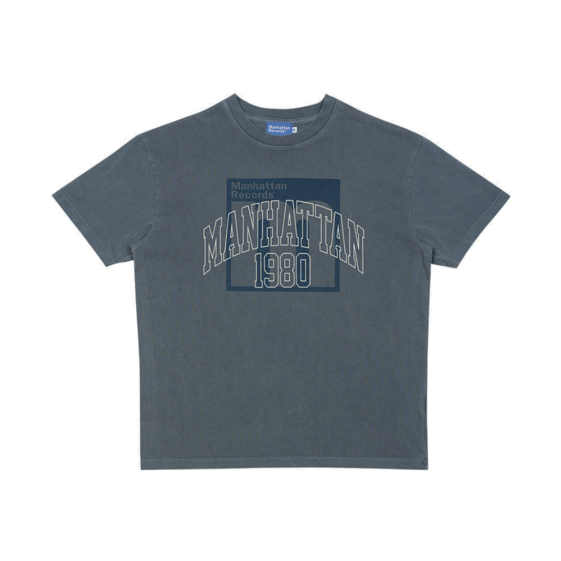 맨하탄 레코즈 피그먼트 스택 로고 티 - 블루(Manhattan Records Pigment Stack Logo Tee - Blue)