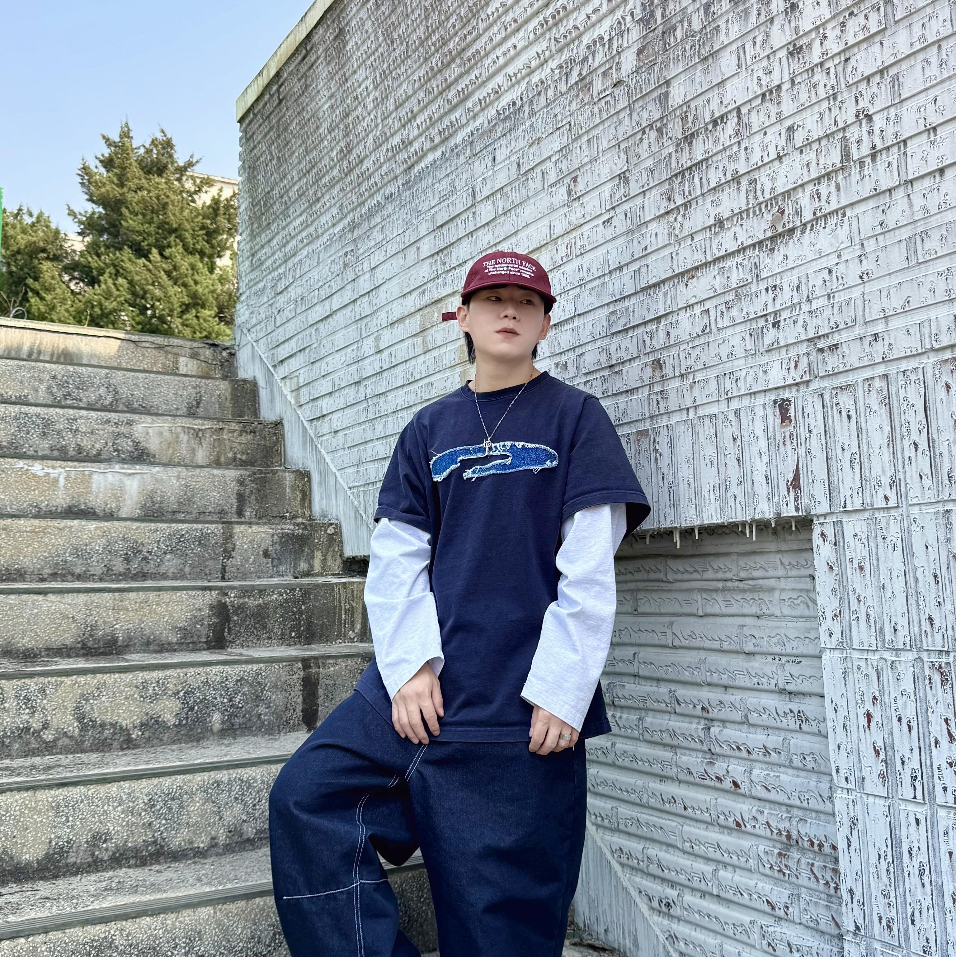(W) MM6 Maison Margiela Numeric Minimal Signature Ring Polished Silver Palladium, The North Face Vintage Flat Cap Wine - 26SS 착용 스타일 - 6