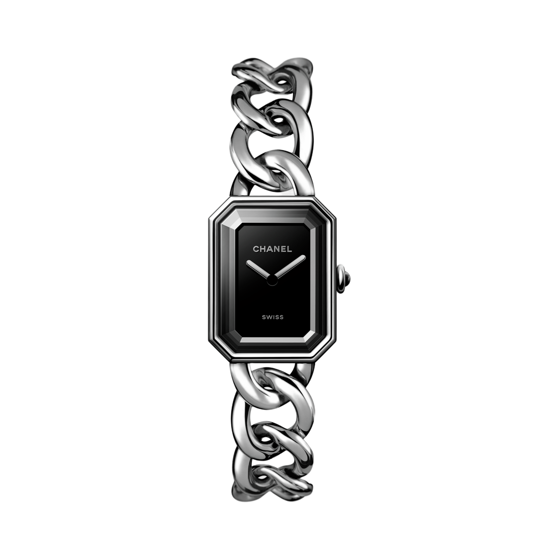 샤넬 프리미에르 구르메트 체인 워치 스틸 블랙(Chanel Premiere Gourmette Chain Watch Steel Black)