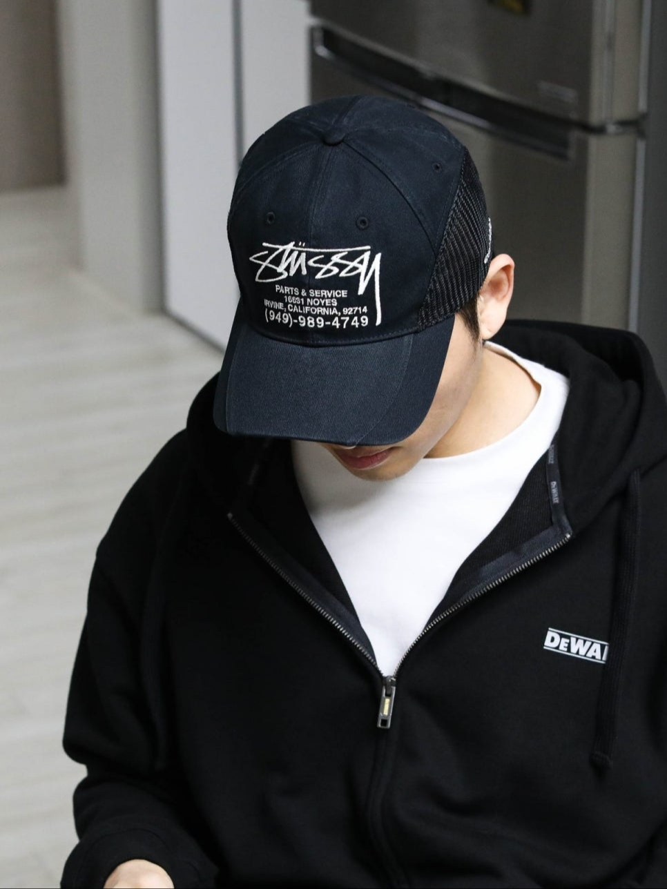 Stussy Parts & Service Mesh Cap Black 착용 스타일