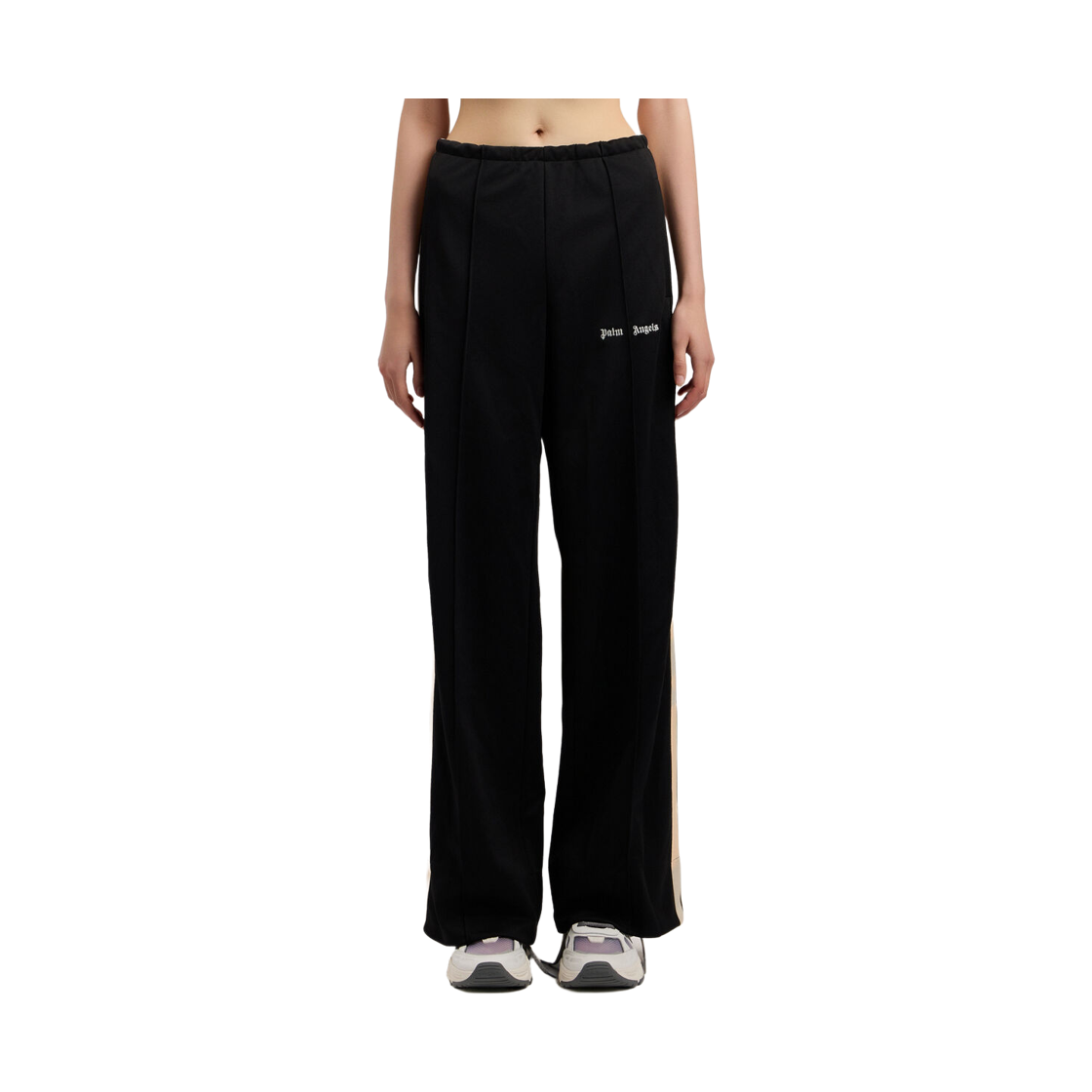 팜엔젤스 클래식 로고 트랙 루즈 팬츠 - 블랙 화이트(Palm Angels Classic Logo Track Loose Pants - Black Off White) - 2