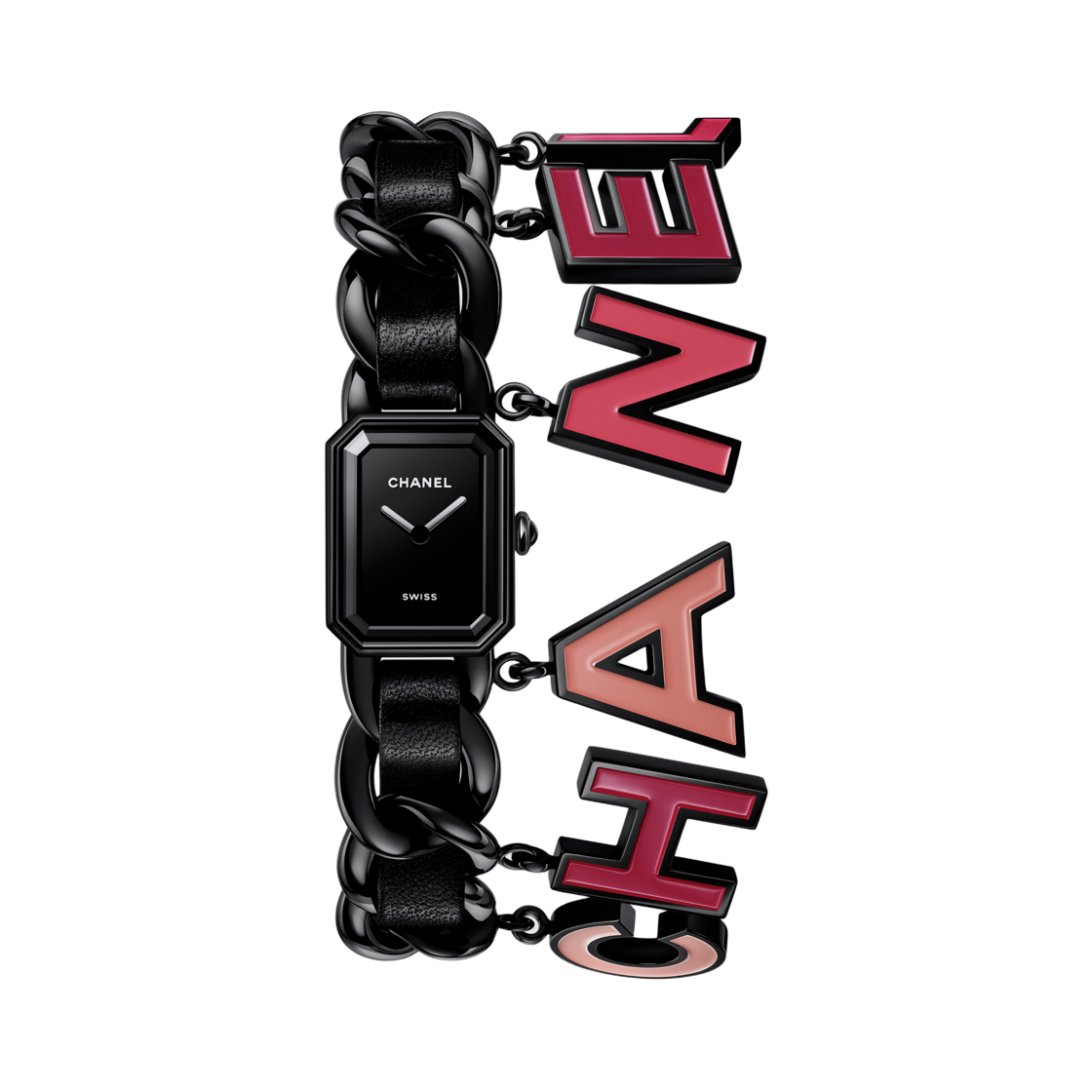샤넬 프리미에르 참 블러쉬 워치 블랙 스틸 블랙 블랙 래커(Chanel Premiere Charm Blush Watch Black Steel Black Black Lacquered)