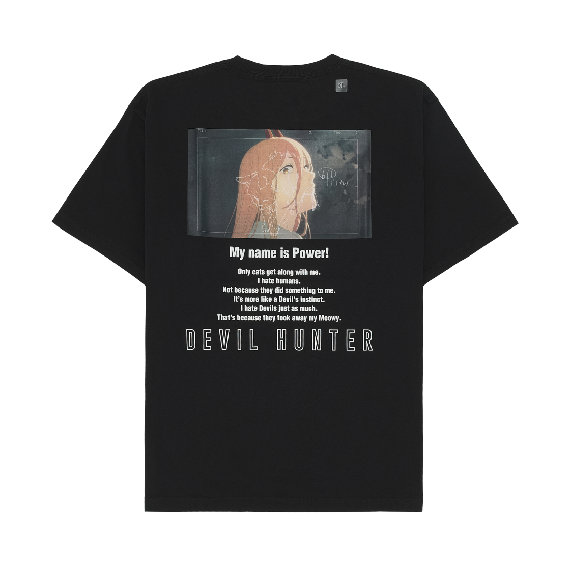 유니클로 UT 체인소 맨 x 코스케 카와무라 그래픽 티셔츠 파워 블랙(Uniqlo UT Chainsaw Man x Kosuke Kawamura Graphic T-Shirt Power Black) - 1