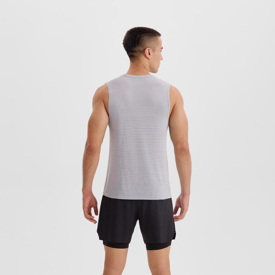 데카트론 남성 러닝 심리스 싱글렛 컴포트 500 실버 그레이(DECATHLON Men's Running Seamless Singlet Comfort 500 Silver Grey) - 3
