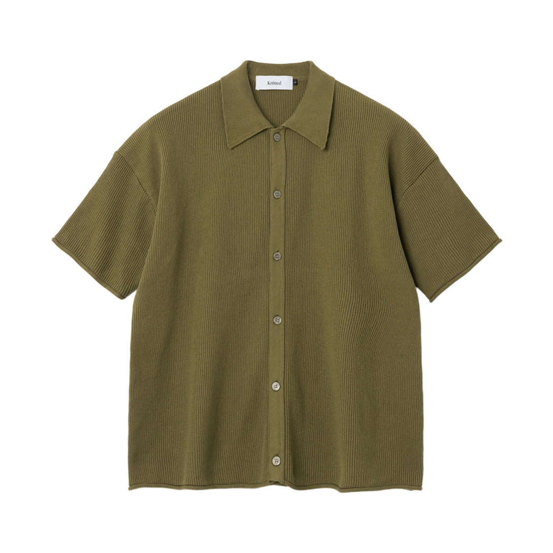 니티드 썸머 레이어링 니트 셔츠 카키(Knitted Summer Layering Knit Shirt Khaki)