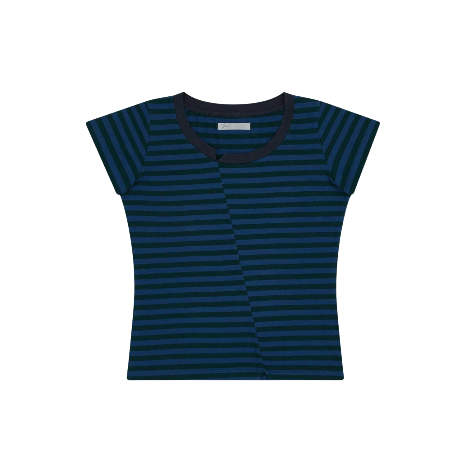 사파리스팟 1/2 블록 스트라이프 티셔츠 네이비(Safarispot 1/2 Block Stripe T-shirt Navy) - 1