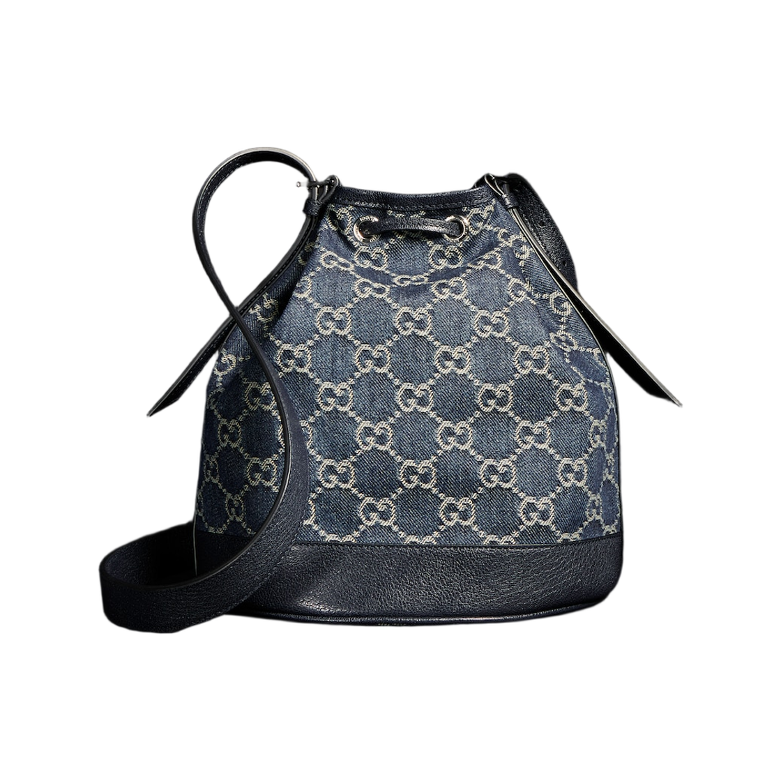 구찌 플라크 스몰 버킷백 다크 블루(Gucci Plaque Small Bucket Bag Dark Blue) - 1