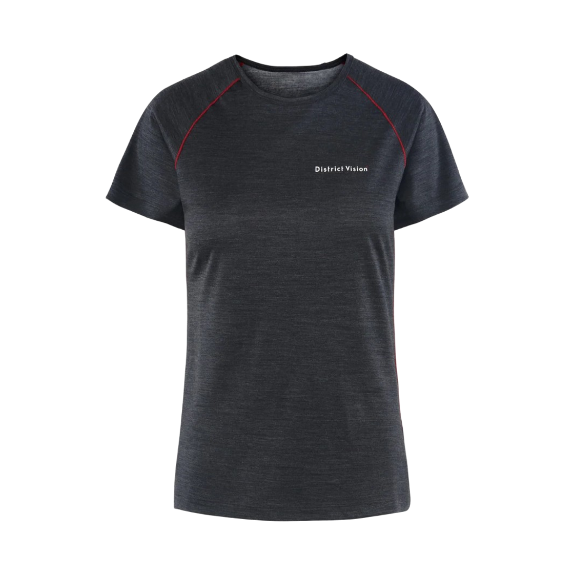 (W) 디스트릭트 비전 메리노 숏슬리브 피티드 티셔츠 다크 헤더((W) District Vision Merino Short Sleeve Fitted T-Shirt Dark Heather) - 1