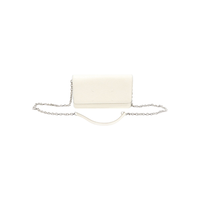메종 마르지엘라 SA3UI0008 화이트 그레이니 카프스킨 WOC 체인 지갑 숄더백(Maison Margiela SA3UI0008 White Grained Calfskin Four Stitches WOC Chain Wallet Shoulder Bag) - 1