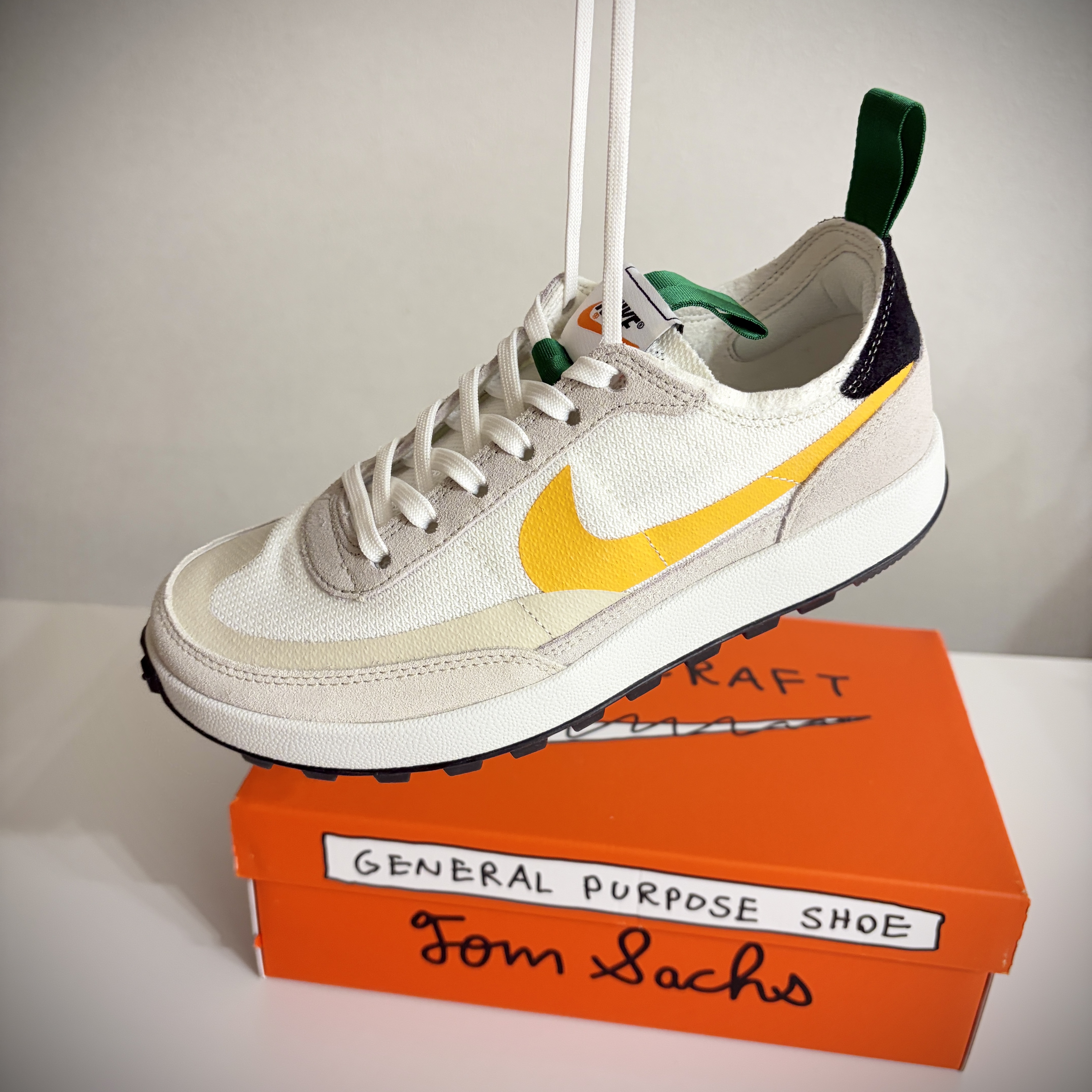 Nike x Tom Sachs General Purpose Shoe Pine Green University Gold 착용 스타일