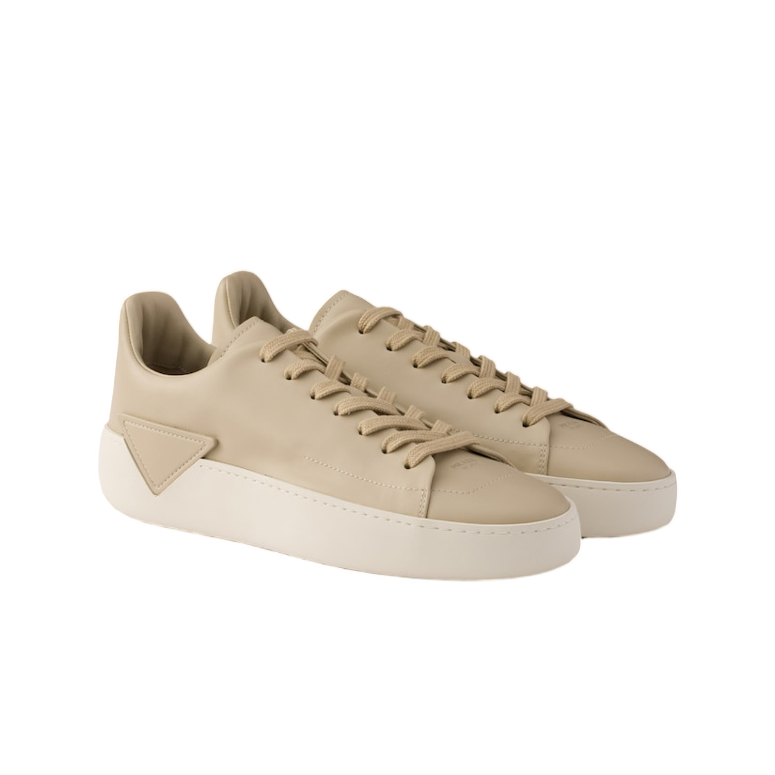 (W) 프라다 코트 레더 스니커즈 데저트 베이지((W) Prada Court Leather Sneakers Desert Beige) - 2