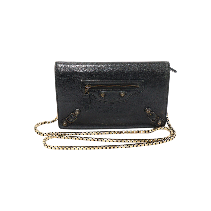 발렌시아가 444056 블랙 램스킨 자이언트 체인 WOC 클러치 크로스백(Balenciaga 444056 Black Lambskin Giant Chain WOC Clutch Crossbody Bag) - 1