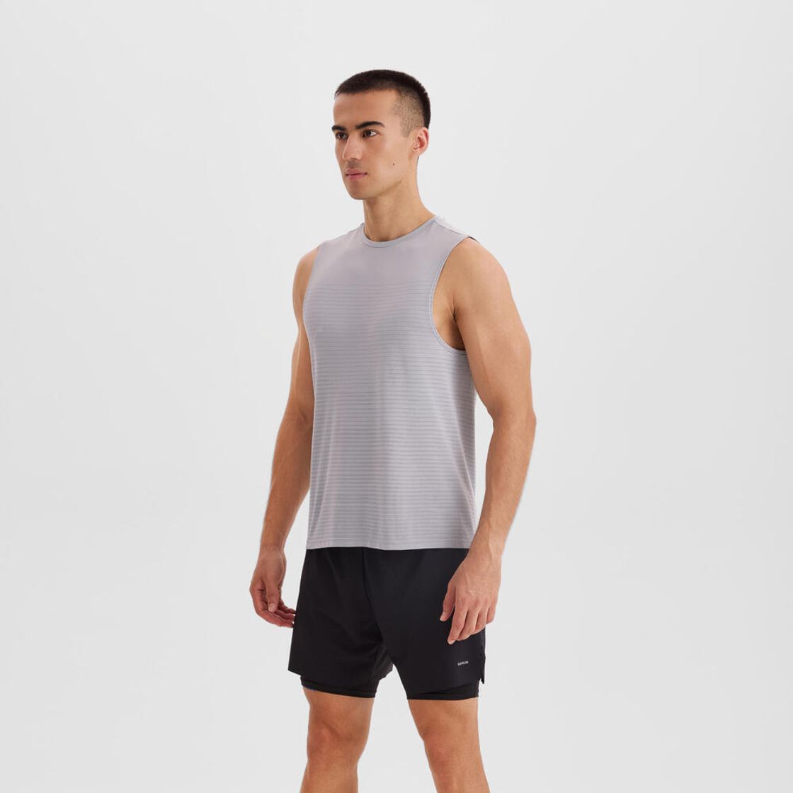 데카트론 남성 러닝 심리스 싱글렛 컴포트 500 실버 그레이(DECATHLON Men's Running Seamless Singlet Comfort 500 Silver Grey) - 2