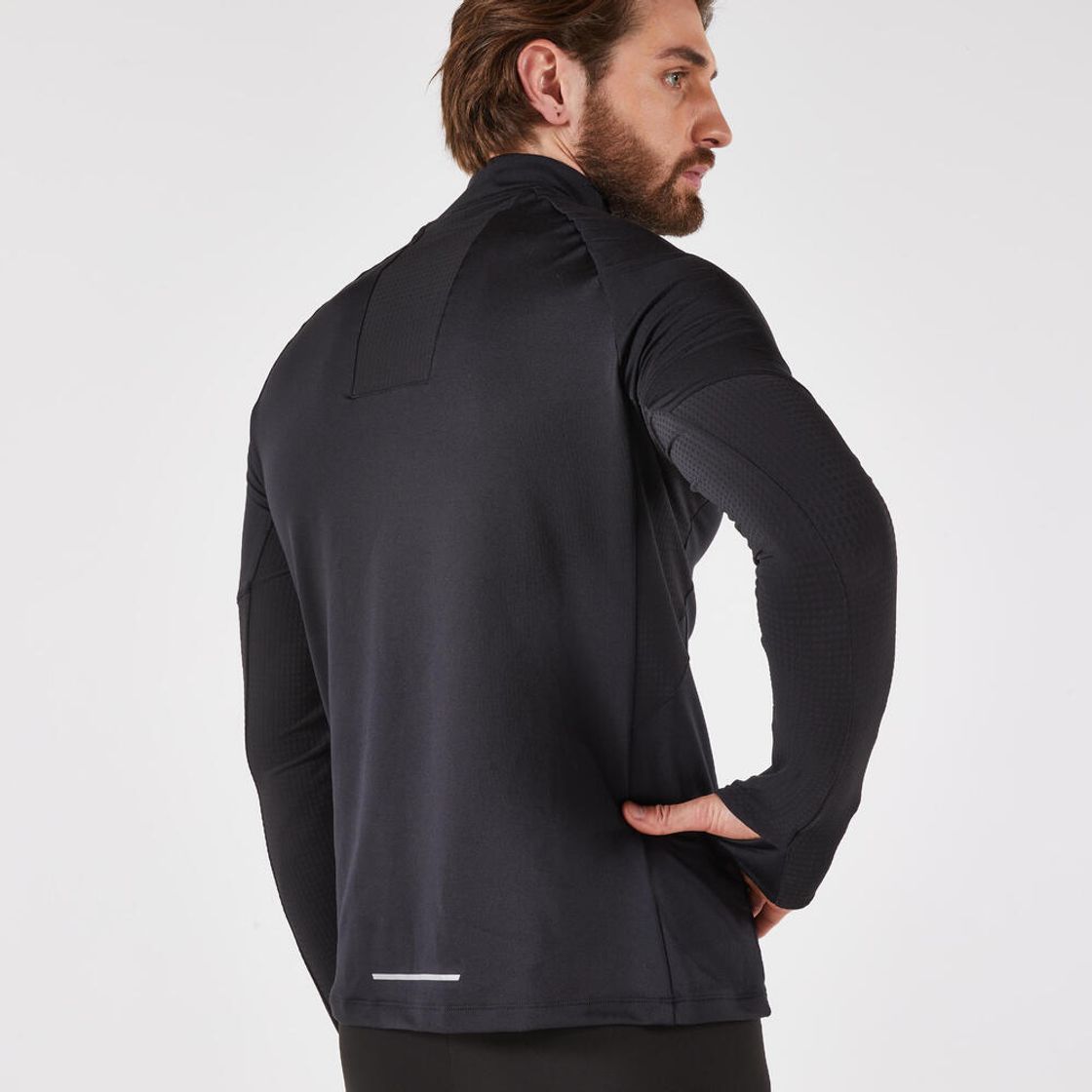 데카트론 남성 하프집 러닝 긴팔 티 런 웜 500 스모크 블랙(DECATHLON Men's Half-Zip Running Long-Sleeved T-Shirt Run Warm 500 Smoke Black) - 5