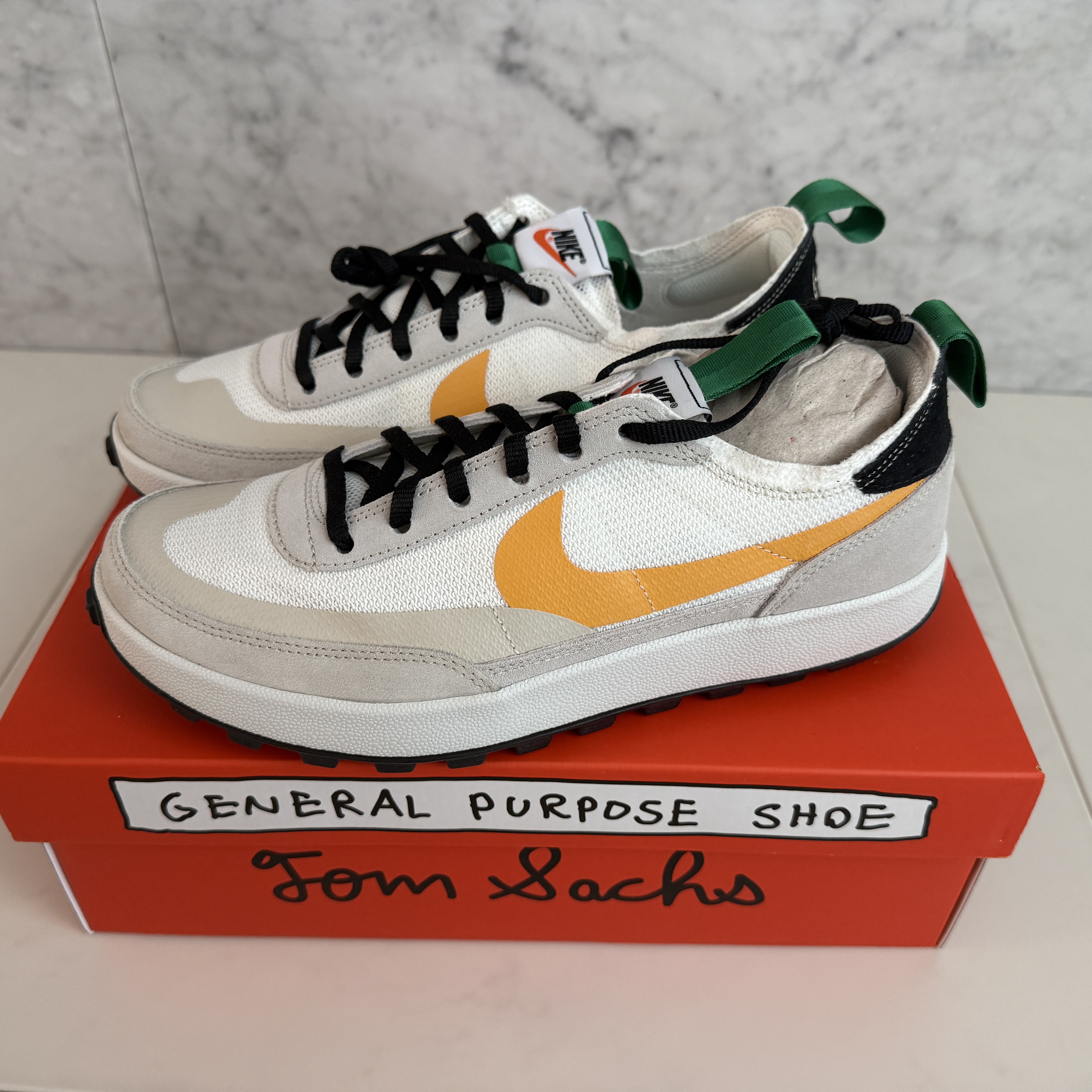Nike x Tom Sachs General Purpose Shoe Pine Green University Gold 착용 스타일 - 2