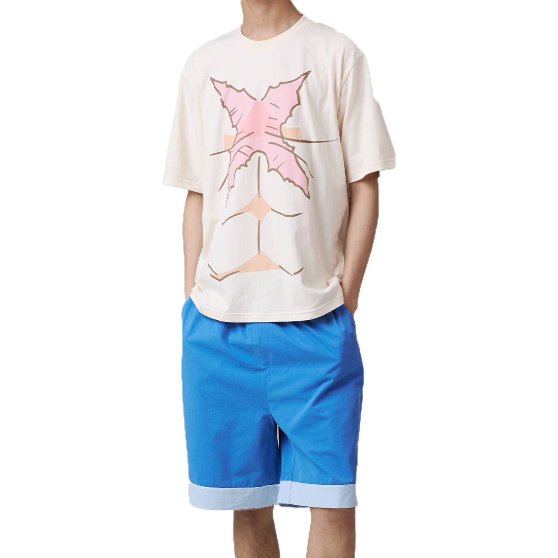 댄꼼마 x 원피스 루피 고무고무 반팔 티셔츠(DANCOMMA × One Piece Monkey D. Luffy Gum-Gum Short-Sleeve T-Shirt) - 4