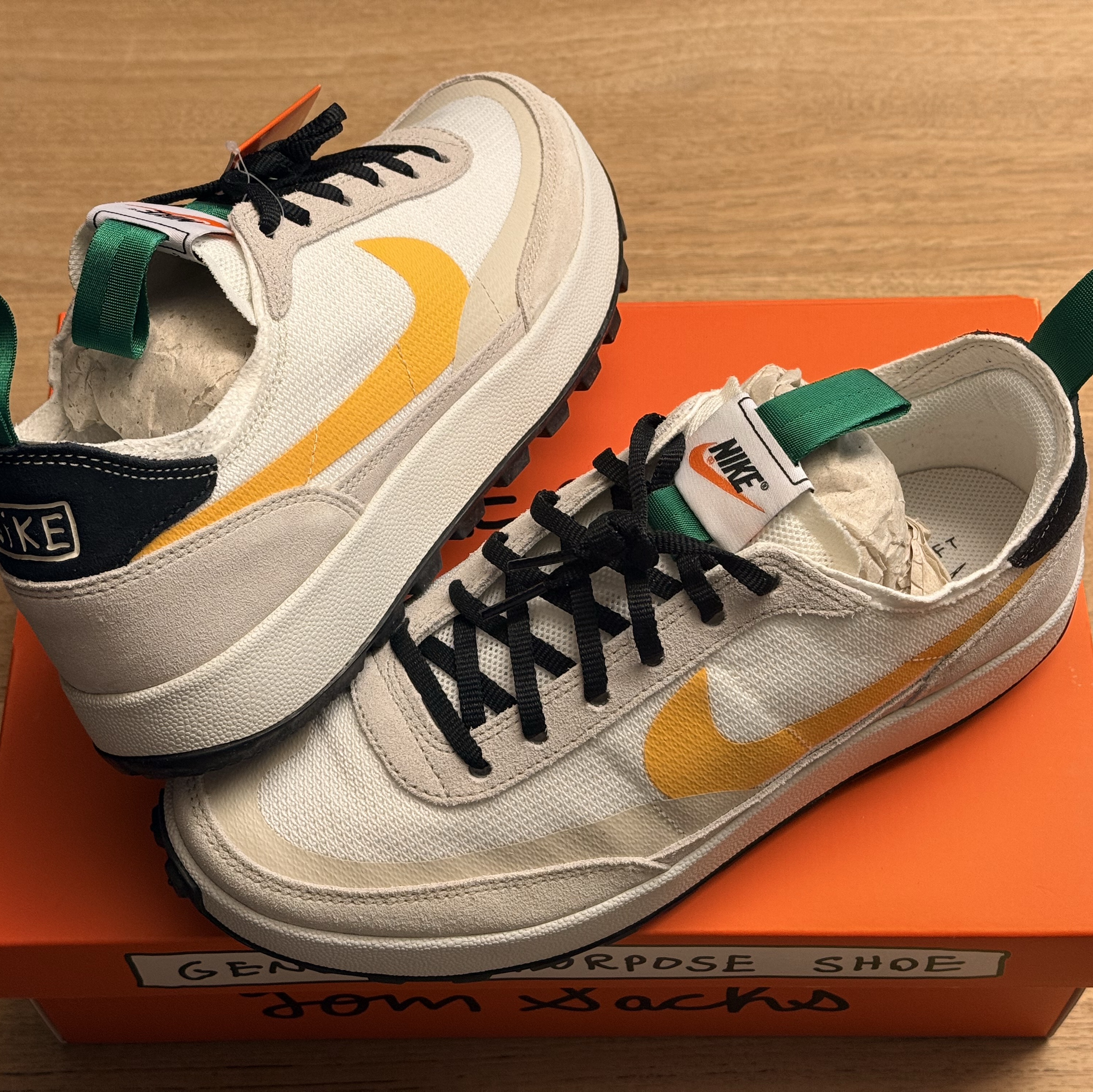 Nike x Tom Sachs General Purpose Shoe Pine Green University Gold 착용 스타일